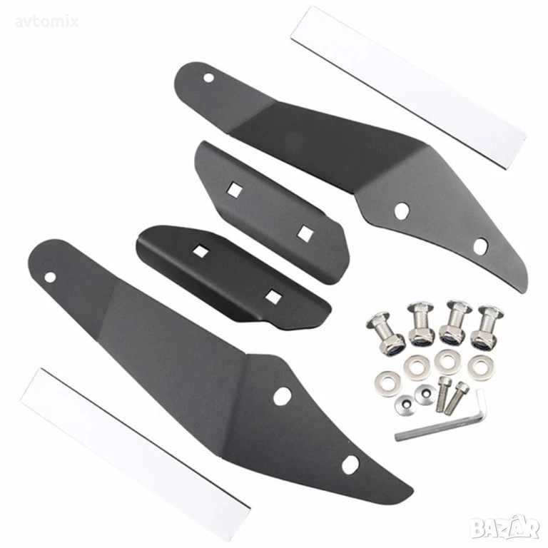 Комплект стойки за извит LED диоден бар, с крепежни скоби, снимка 1