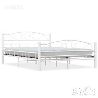 vidaXL Рамка за легло, бяла, метал, 140x200 cм(SKU:284519, снимка 1