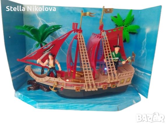 Пиратски кораб с 2 пирата - звук и светлини, снимка 1