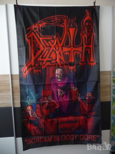 Death знаме флаг дет метъл тежка музика обложка албум метал , снимка 1
