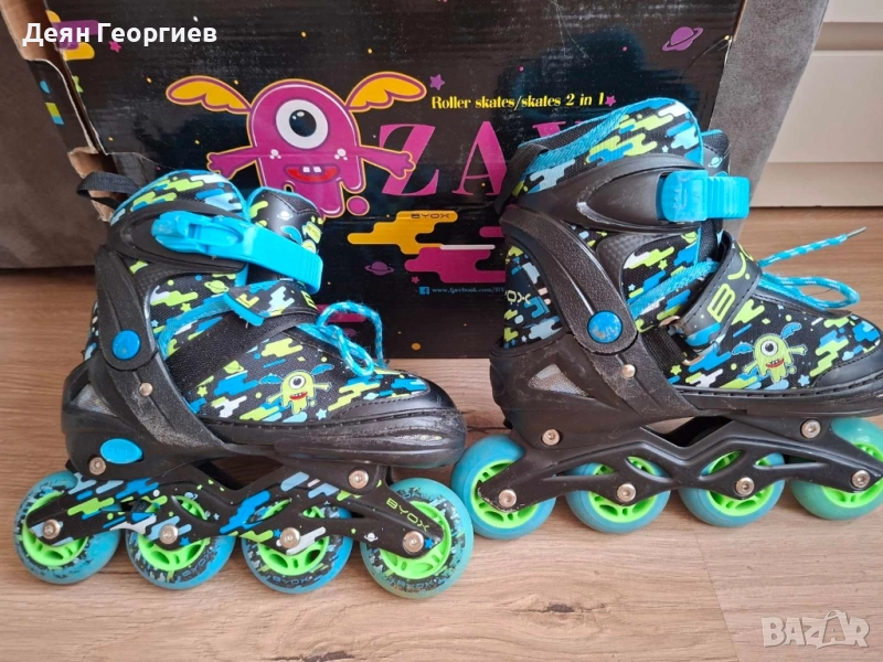 Продавам Детски ролери-кънки 2в1 Byox, Zax M, 34-37, син, снимка 1