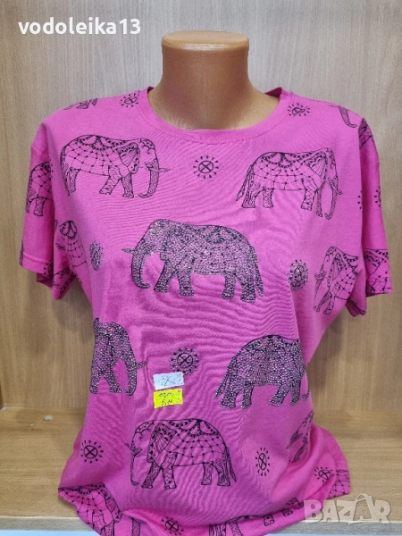 розовата тениска със слонче, снимка 1