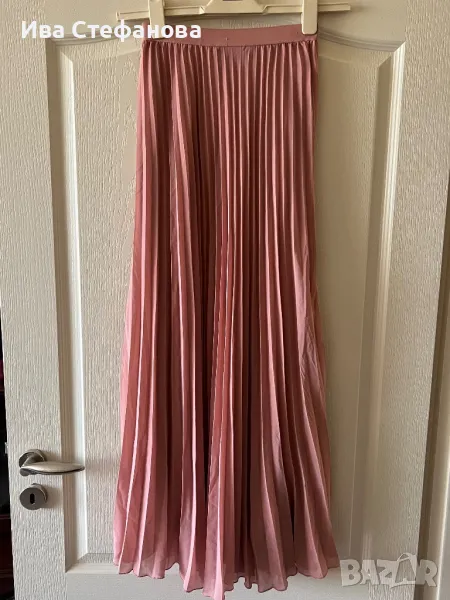 Нова елегантна дълга пепел от рози плисирана плисе пола , снимка 1