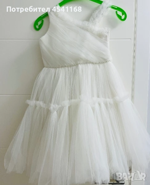 Бяла детска официална рокля, снимка 1