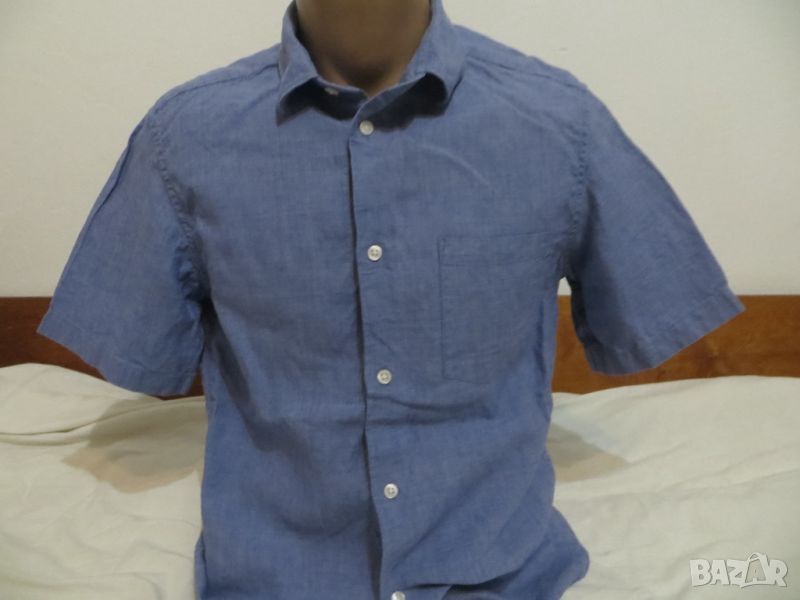Мъжка риза с къс ръкав от лен H&M, снимка 1