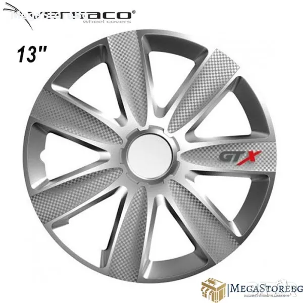 Тасове за джанти 13'' Versaco Carbon GTX - Silver, снимка 1