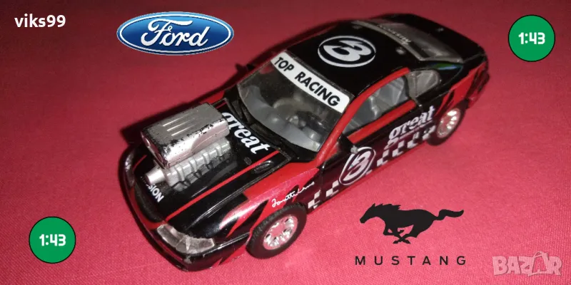 Метална количка Ford Mustang Realtoy - Мащаб 1:43, снимка 1