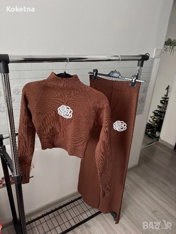 Топъл комплект от фино плетиво, снимка 1