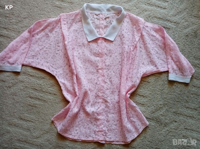 Риза от фина ажурна розова дантела , снимка 1