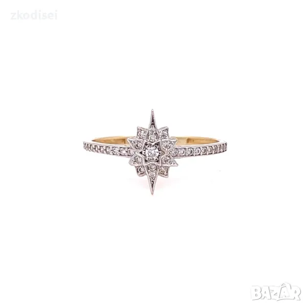 Златен дамски пръстен 1,45гр. размер:58 14кр. проба:585 модел:3496-2, снимка 1