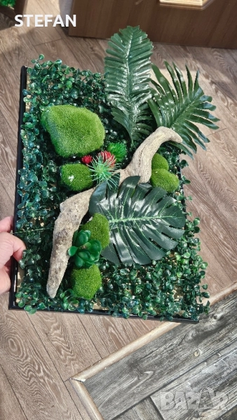 картина с корени и цветя за декорация , снимка 1