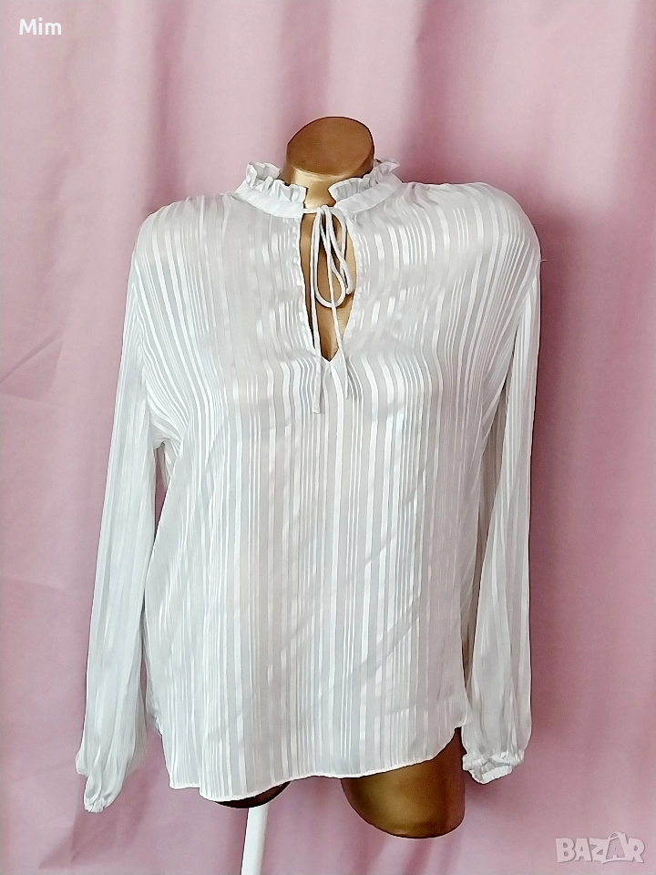 Stradivarius L Блуза с дълъг ръкав цвят екрю , снимка 1