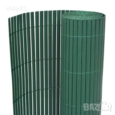 vidaXL Двустранна градинска ограда, PVC, 90x500 см, зелена(SKU:43628), снимка 1