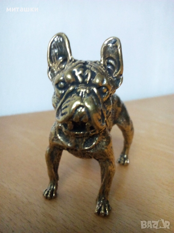 Бронзова статуетка френски булдог, снимка 1