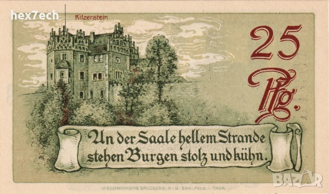❤️ Германия Saalfeld (Thuringia) 1921 25 пфенинга UNC нова❤️, снимка 3 - Нумизматика и бонистика - 52906092