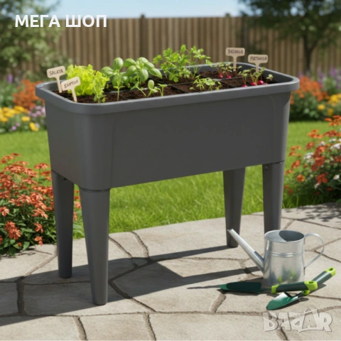 Сива оранжерийна маса с капак - здрава и практична, снимка 2 - Оранжерии - 53855425