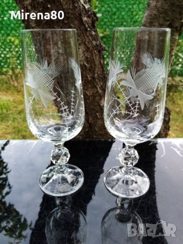 Кристални чаши за вино - 2 бр., снимка 1 - Чаши - 46379913