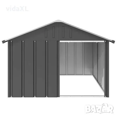 vidaXL Кучешка къща антрацит 116,5x153x81,5 см поцинкована стомана（SKU:171541）, снимка 2 - Други - 48496591