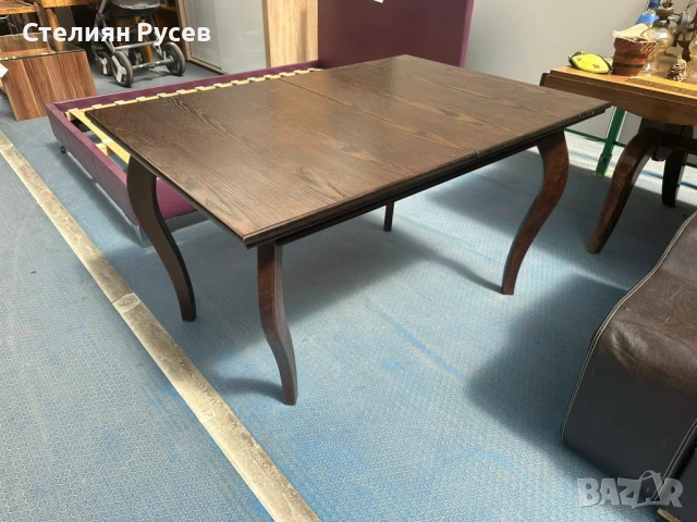 0208    трапезна разтегателна дърво + мдф маса 90/130 см -цена   лв           тб - дървен материал, , снимка 1