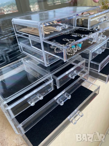 3 броя органайзери с чекмеджета прозрачни , снимка 8 - Органайзери - 50630590