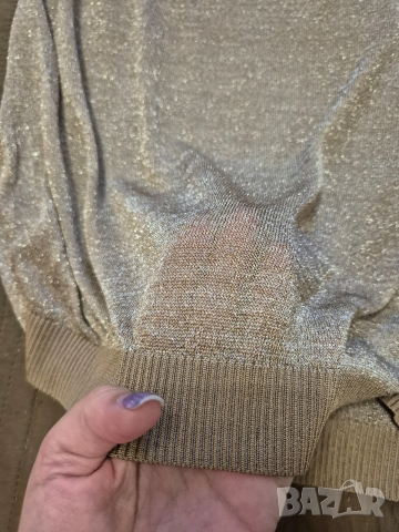 Златиста блуза Mango Манго размер М, снимка 7 - Блузи с дълъг ръкав и пуловери - 54089777