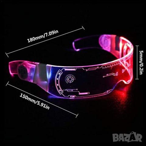 Светещи PARTY LED очила, режим в 7 цвята, снимка 2 - Други - 46440941