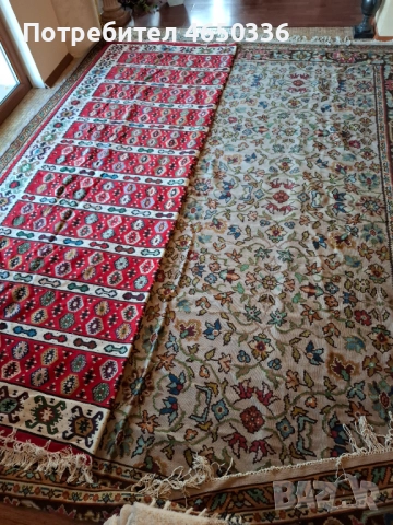 Колекционерски котленски килими датиран 1965-67 г. С голям размер 4.00х3.00 метра, флорални мотиви, снимка 15 - Килими - 52405667
