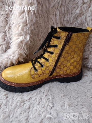 Дамски боти от естествена кожа,с цип и ластични връзки,код 66/135, снимка 4 - Дамски боти - 51776138