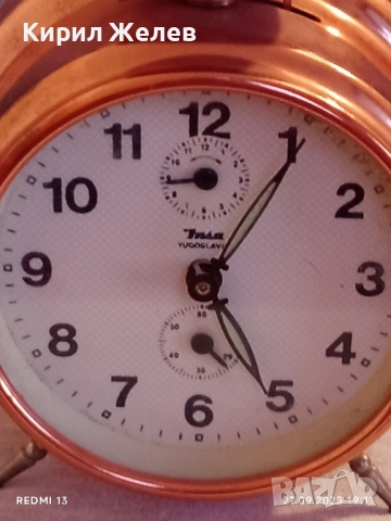 Рядък стар будилник INSA Югославия механичен за КОЛЕКЦИЯ 33447, снимка 2 - Антикварни и старинни предмети - 51859531