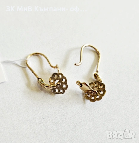 Златни обеци треперушки 1.52гр 01229-26, снимка 2 - Обеци - 54194022