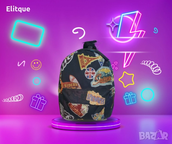 Ученическа раница с цветни декорации, снимка 4 - Раници - 52852274