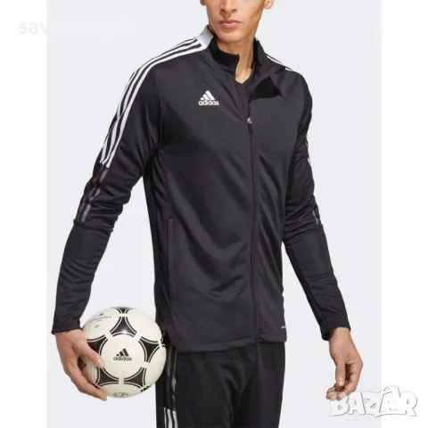 Мъжко спортно горнище ADIDAS Tiro 21 Track Top Black, снимка 3 - Спортни дрехи, екипи - 48660287