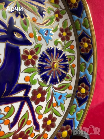 Винтидж гръцка порцеланова чиния, снимка 3 - Антикварни и старинни предмети - 53940455