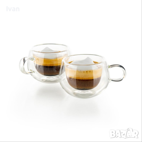 Чаши за кафе двустенни, термо, еспресо, снимка 2 - Чаши - 44996153