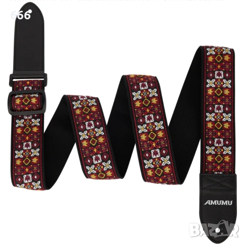 Каишка за китара AMUMU Jimi Vintage Jacquard, снимка 5 - Китари - 53191447