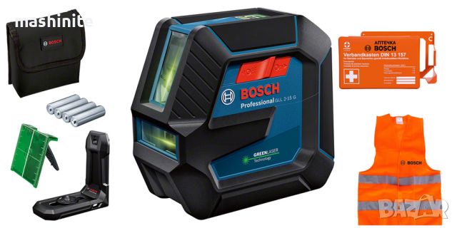 Лазерен линеен нивелир GLL 2-15 G + LB 10 Bosch, снимка 1 - Други инструменти - 46302881