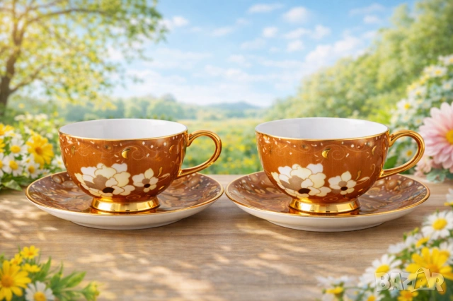 КОМПЛЕКТ за КАФЕ или ЧАЙ от КОСТЕН ПОРЦЕЛАН - ПРОМОЦИЯ за 8-ми МАРТ, снимка 6 - Подаръци за рожден ден - 31062416