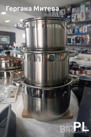 Комплект от 3 тенджери, снимка 2 - Съдове за готвене - 53750291