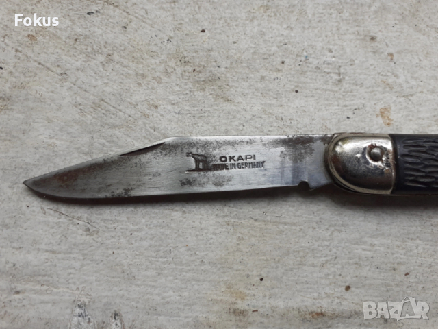 Старо немско джобно ножче, нож Okapi с бакелитени чирени, снимка 2 - Антикварни и старинни предмети - 54238839