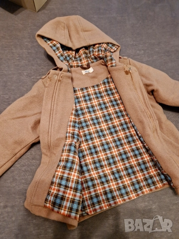 3-4г 104см Палто, кашмир, бежово, без следи от употреба 