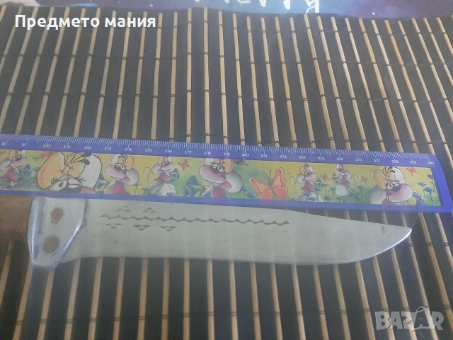 Стар масивен български нож с дървена дръжка, снимка 3 - Ножове - 52965459