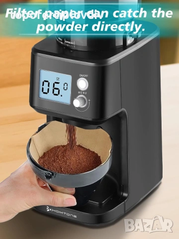 Електрическа кафемелачка Homtone 51 Grind Settings,Гаранция, снимка 8 - Кафемашини - 53654728