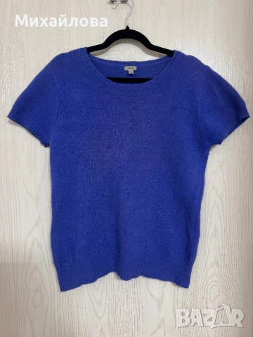 Син пуловер с ангорска вълна, снимка 2 - Блузи с дълъг ръкав и пуловери - 53703367