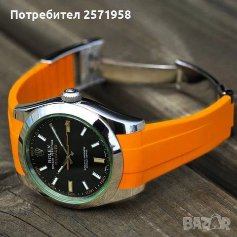 каишка Rubber B за Rolex Milgauss , снимка 5 - Каишки за часовници - 53302012