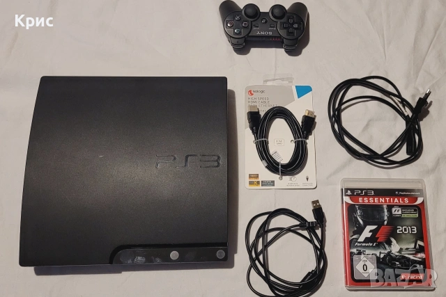 Sony PS3 Slim + Оригинален Джойстик + Игра F1 2013 | Чете PS1, DVD и CD, снимка 7 - PlayStation конзоли - 54115267