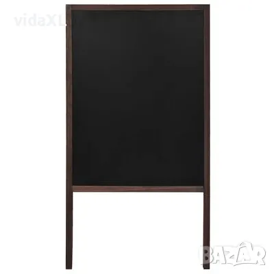 vidaXL Двустранна черна дъска, кедрово дърво, свободностояща, 60x80 см(SKU:246428), снимка 4 - Други - 49584489