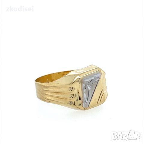 Златен мъжки пръстен 2,75гр. размер:64 14кр. проба:585 модел:24757-1, снимка 3 - Пръстени - 46289375