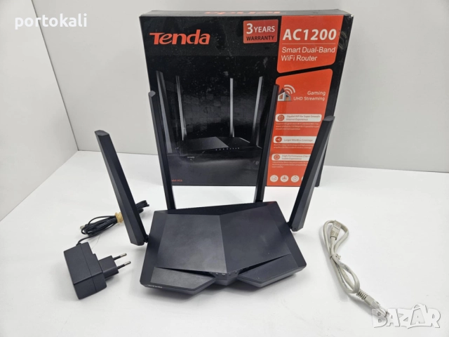 Gaming Гейминг Рутер Tenda AC6 Dual Band AC1200 Gigabit, снимка 2 - Рутери - 52496907