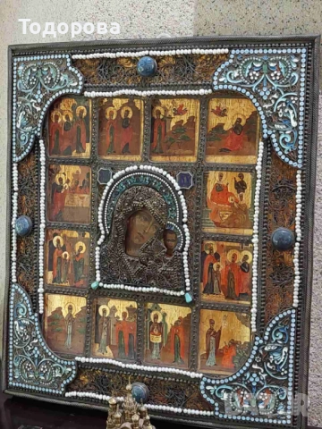 Лот сребърни икони Царска Русия,икона ,емайл/златна сребърен сребро 84/12000 евро, снимка 15 - Икони - 51951319