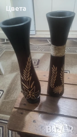 Вази дърворезба, снимка 2 - Вази - 50633820